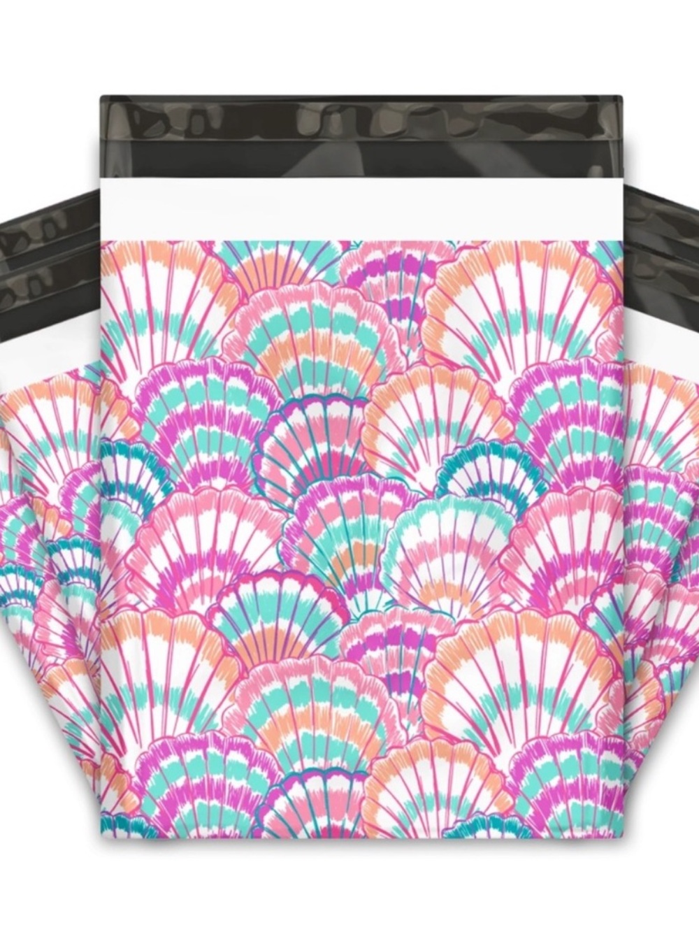 20 Coastal Shell Poly Mailers 10x13 Beach Shipping Bags Boutique Packaging 🐚